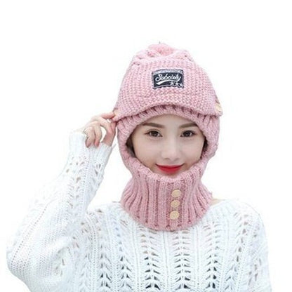 Woman Winter Polar Hat Hats pink Winter knitted hats for women thick and warm – Dondepiso