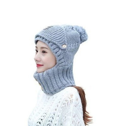 Woman Winter Polar Hat Hats gray Winter knitted hats for women thick and warm – Dondepiso