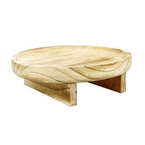 Wooden Plant Stool Garden Pot Saucers & Trays wood / L Wooden Round Flower Pot Tray Indoor Outdoor · Dondepiso